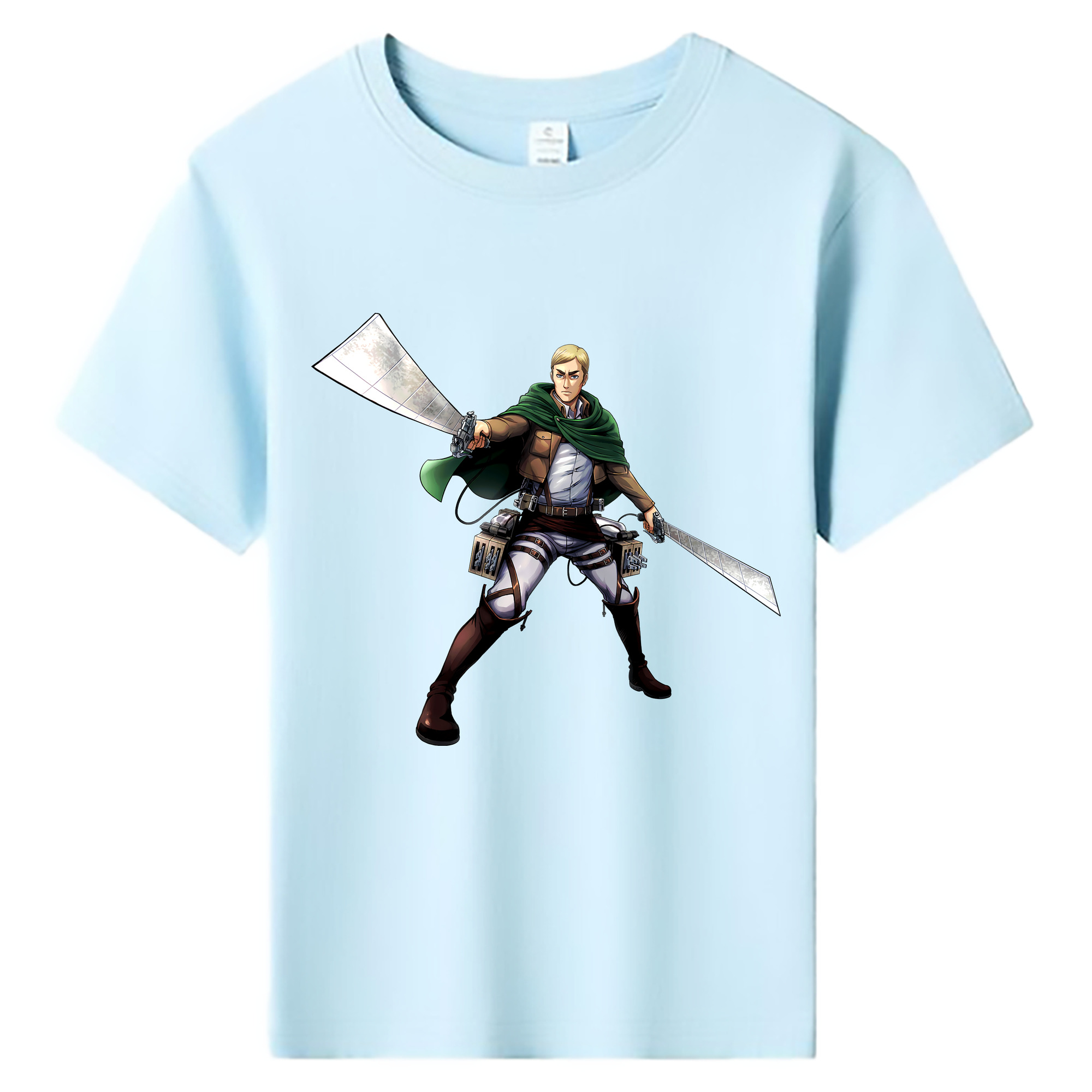 （画像用） 進撃の巨人 エルヴィン・スミス Attack on Titan Erwin Smith 綿100％キッズTシャツ（フロントプリント）
